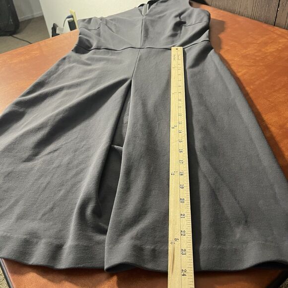MM LaFluer Cheri Midi Dress Size 12 Gray Fit & Flare Stretch Sleeveless Back Zip - Picture 12 of 13